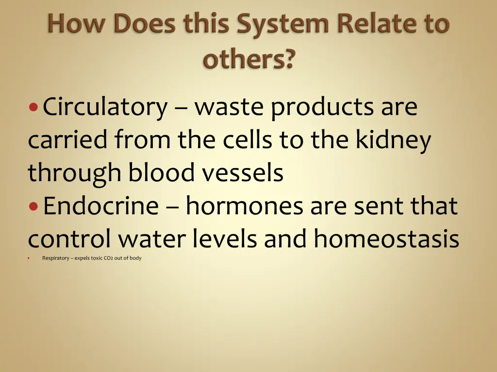circulatory waste products are carried from