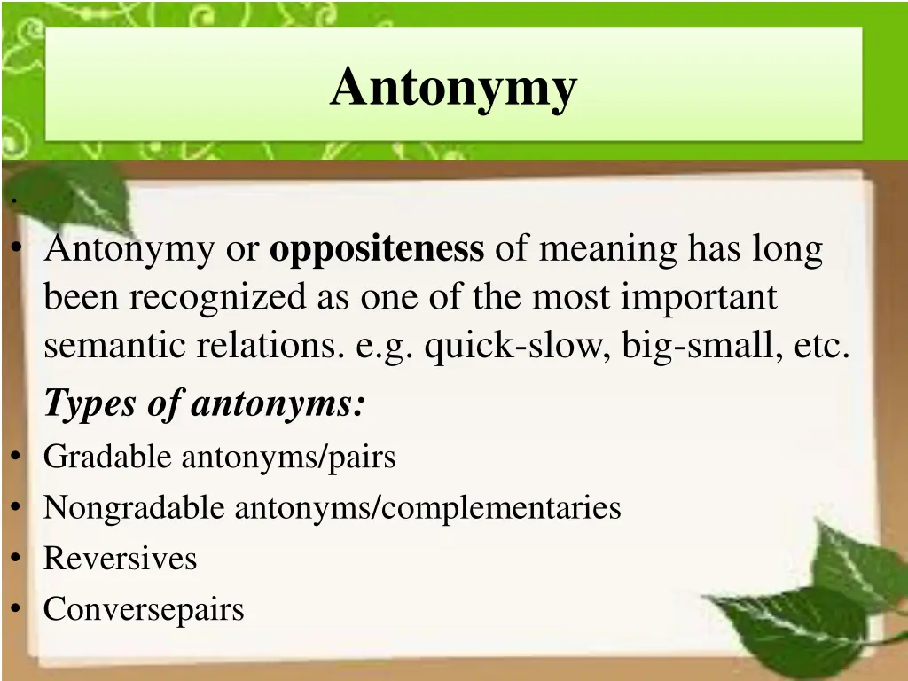 antonymy