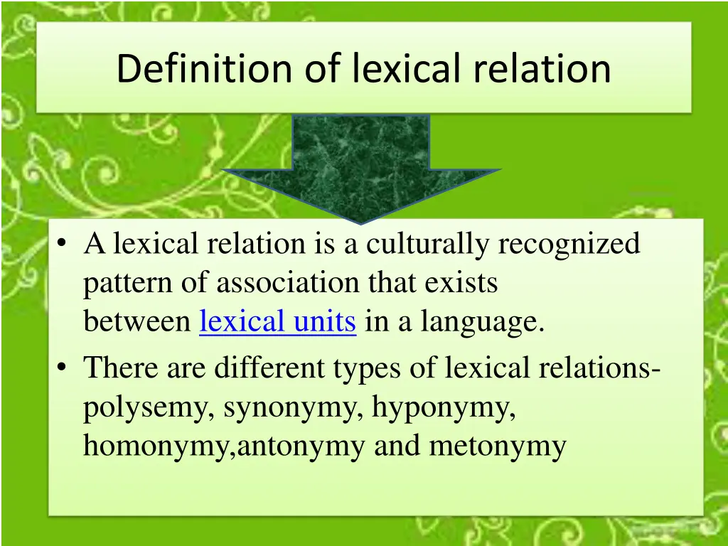 definition of lexical relation