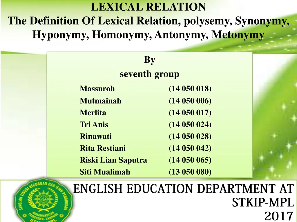lexical relation