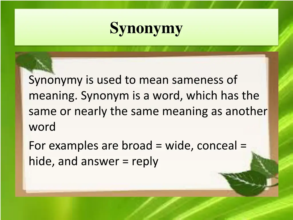 synonymy