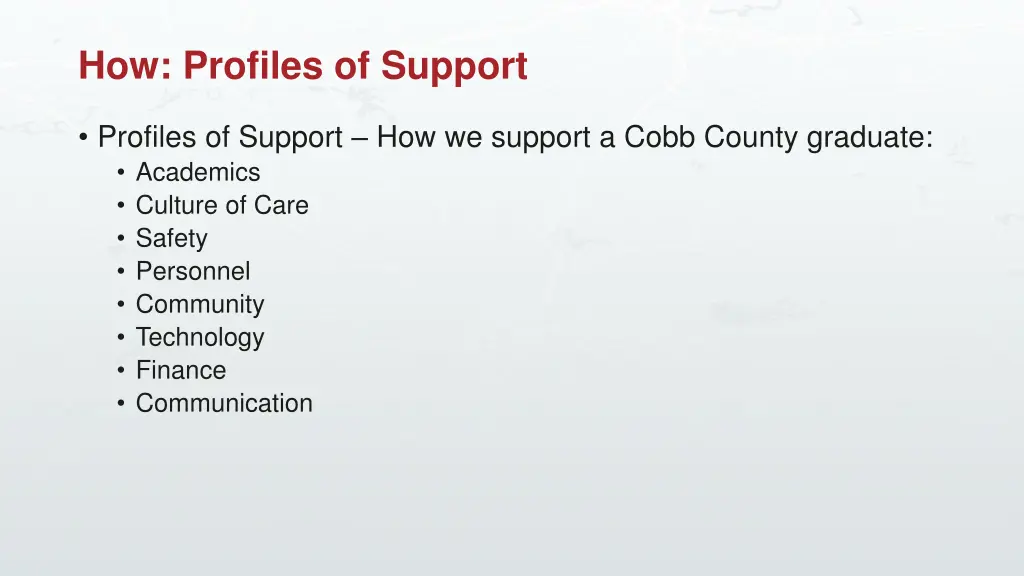how profiles of support