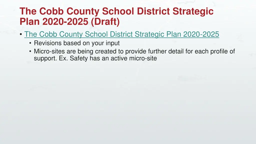 the cobb county school district strategic plan