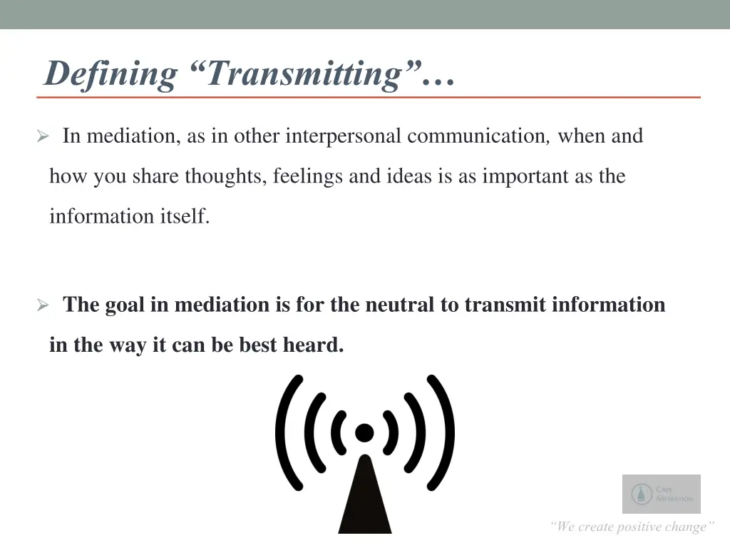 defining transmitting