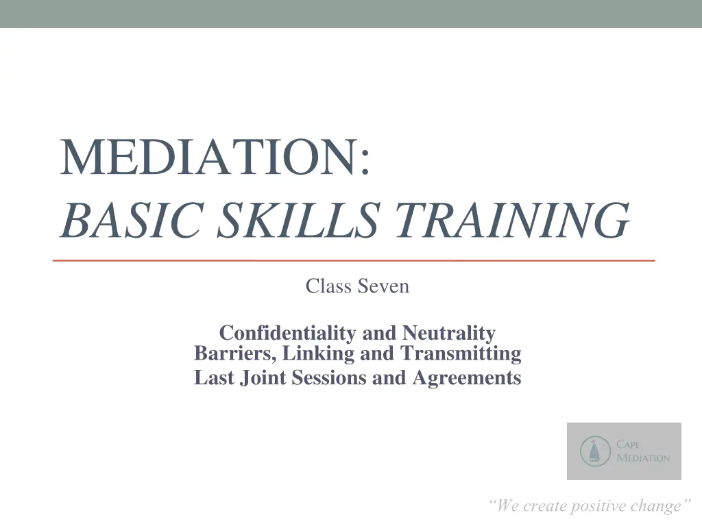 mediation basic skills training
