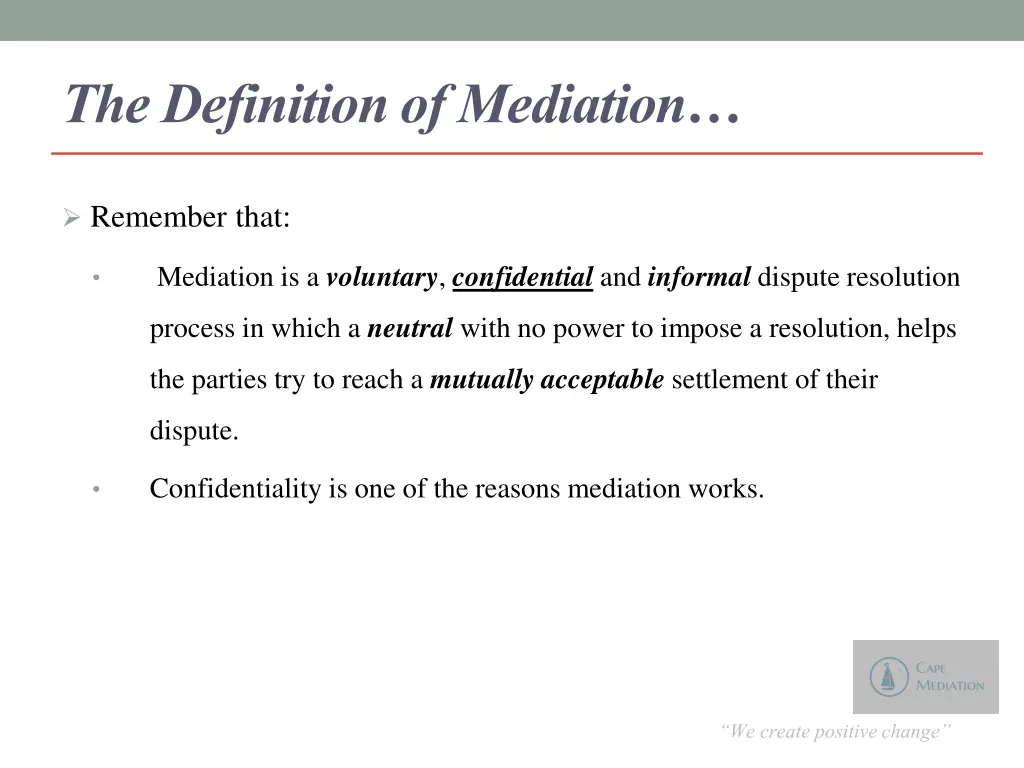 the definition of mediation