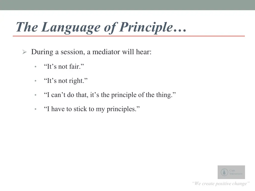 the language of principle