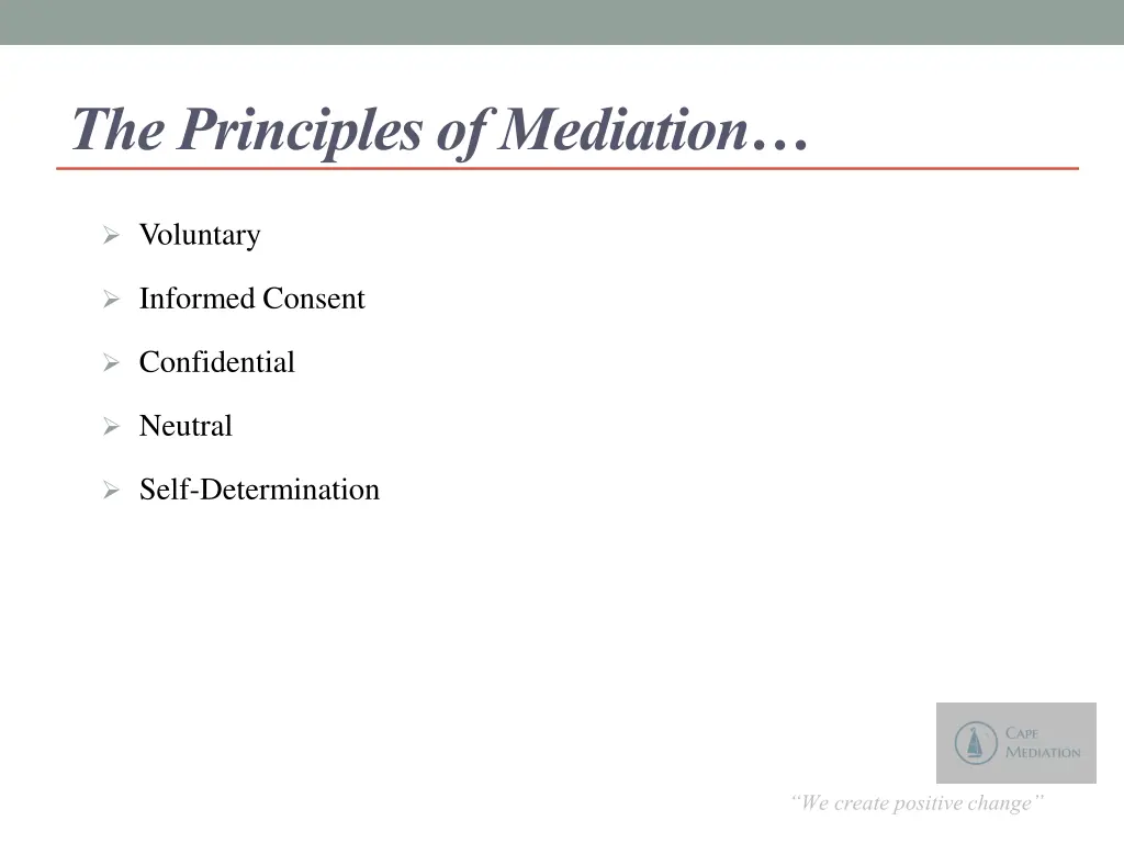 the principles of mediation