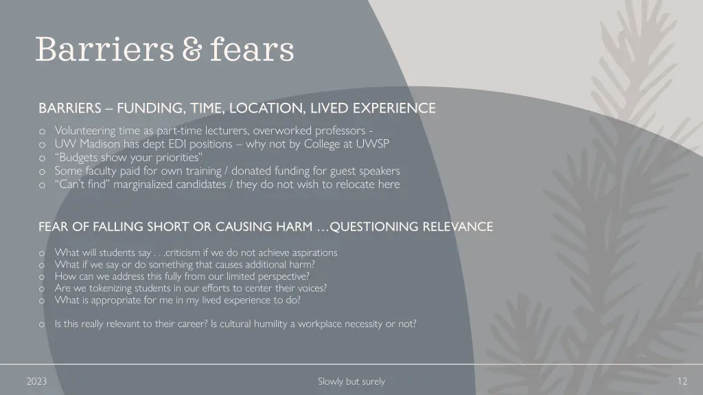 barriers fears