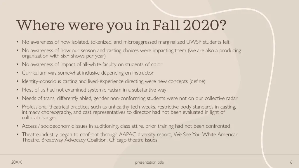 where were you in fall 2020