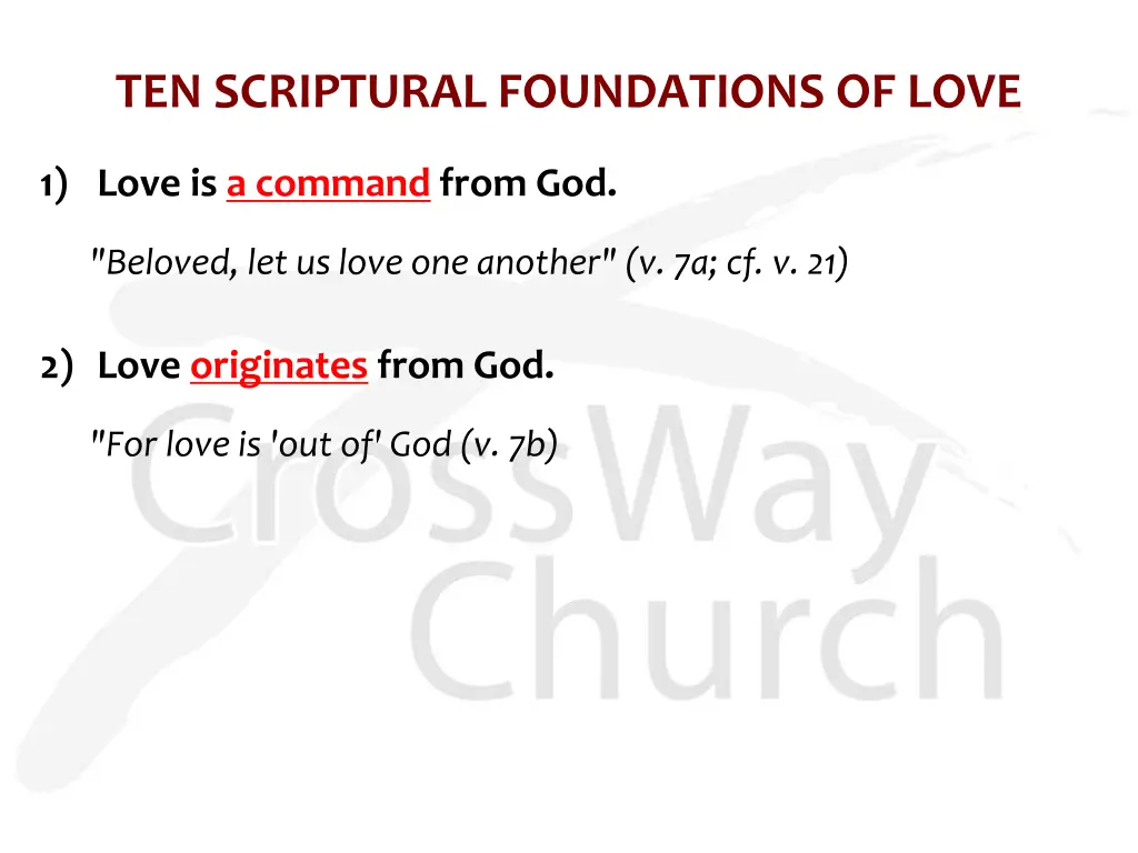 ten scriptural foundations of love