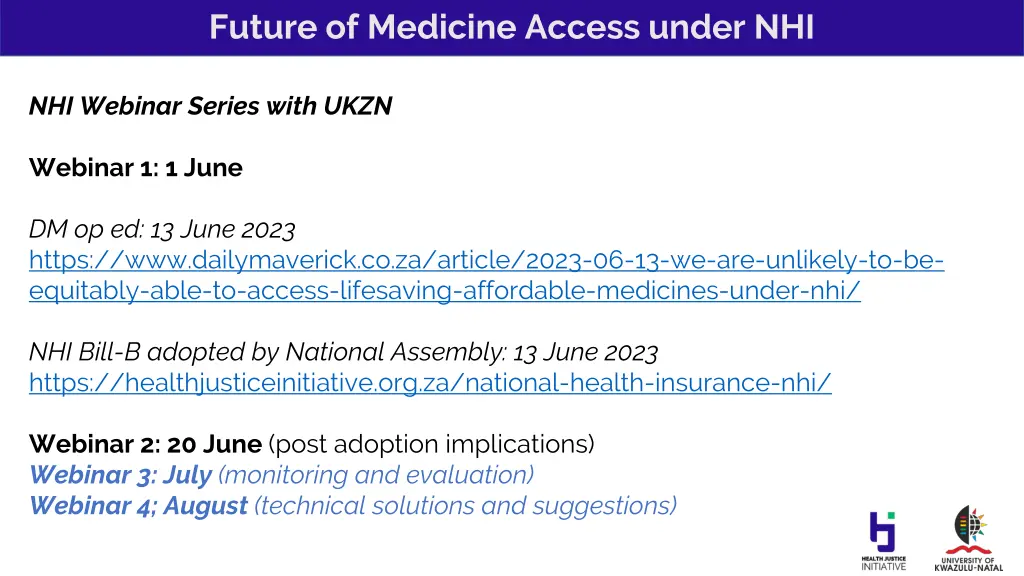 future of medicine access under nhi 1