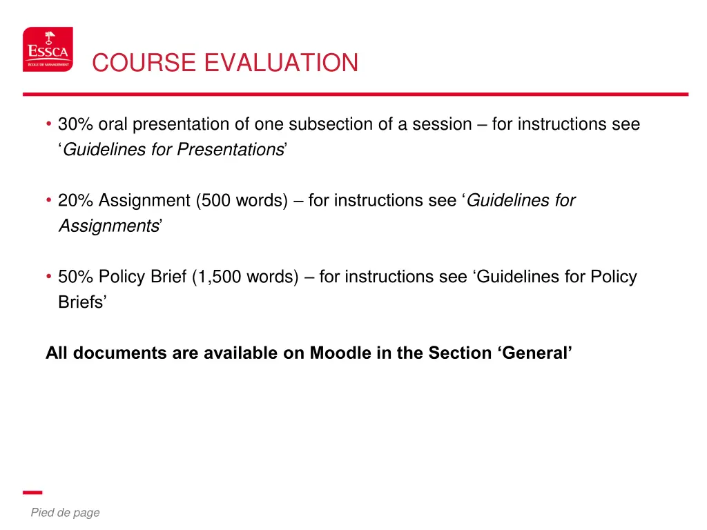 course evaluation
