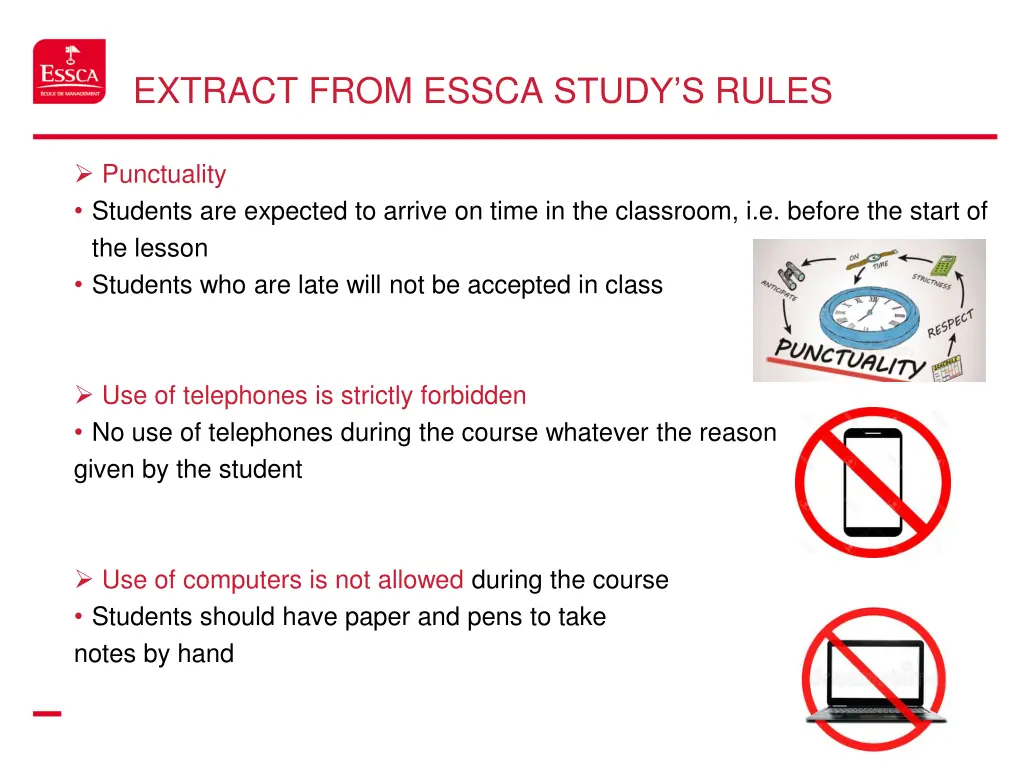extract from essca study s rules