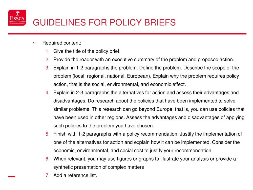 guidelines for policy briefs 2