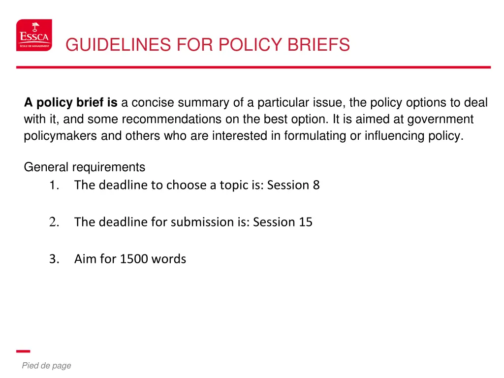 guidelines for policy briefs