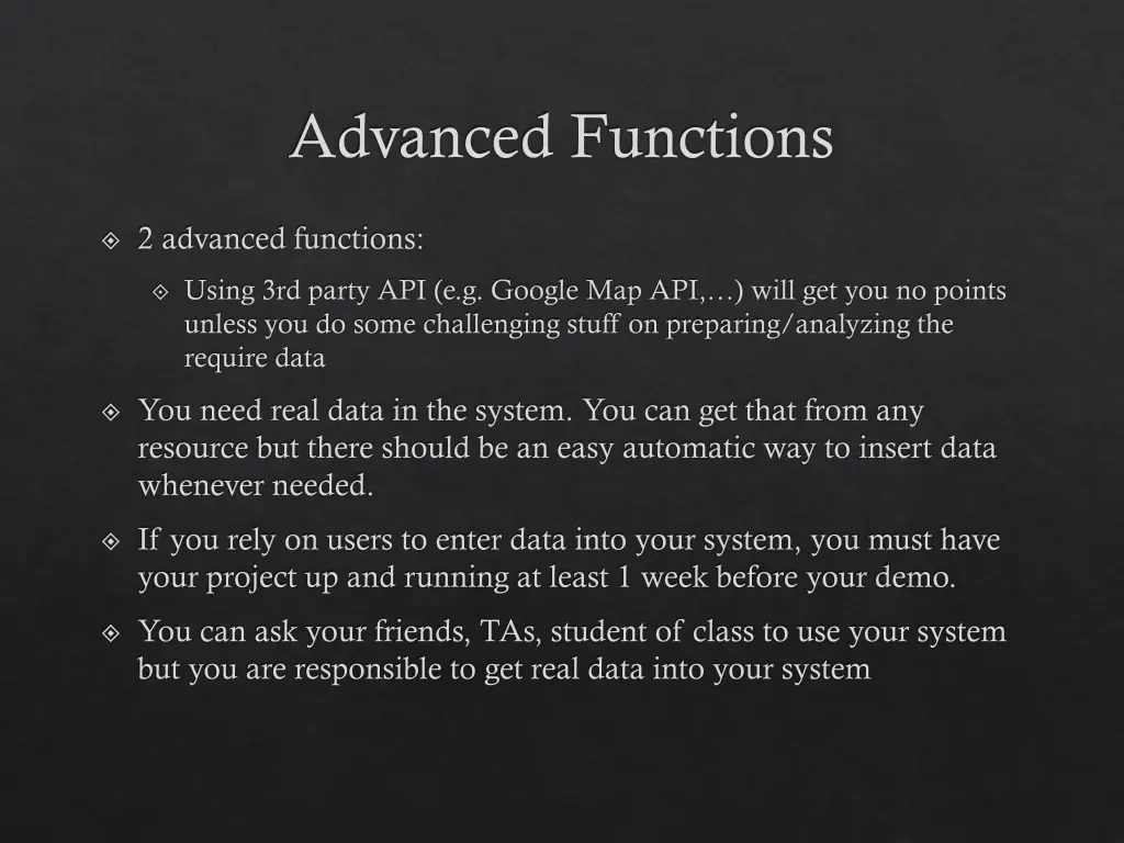 advanced functions