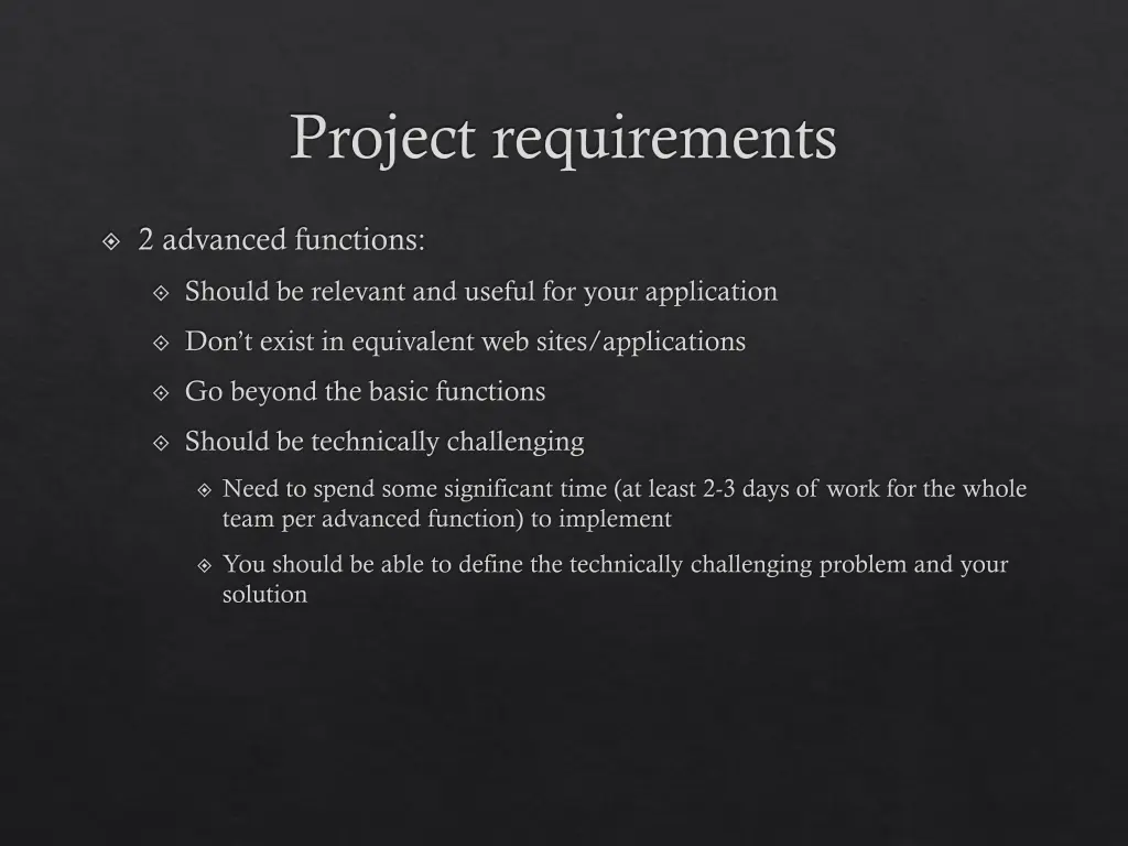 project requirements 1