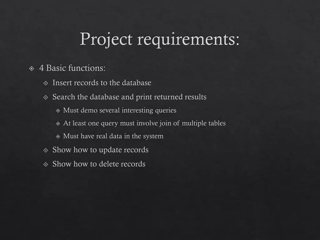 project requirements