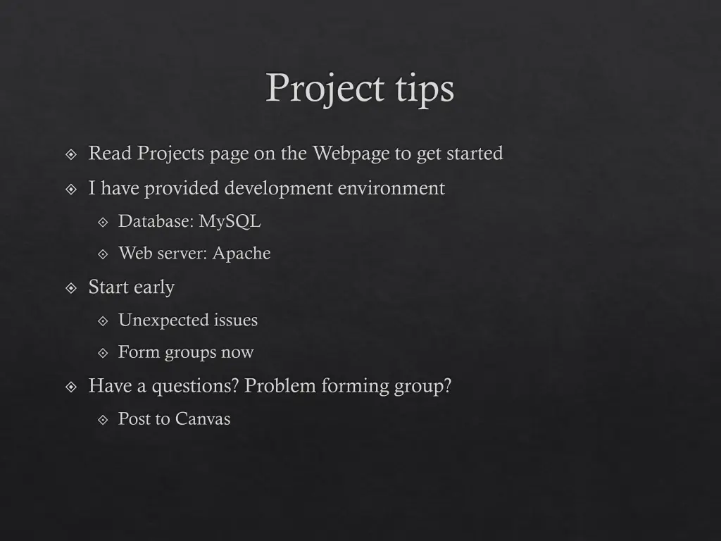 project tips
