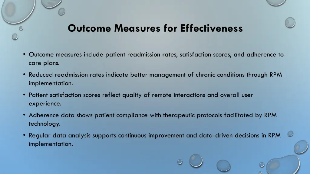 outcome measures for effectiveness