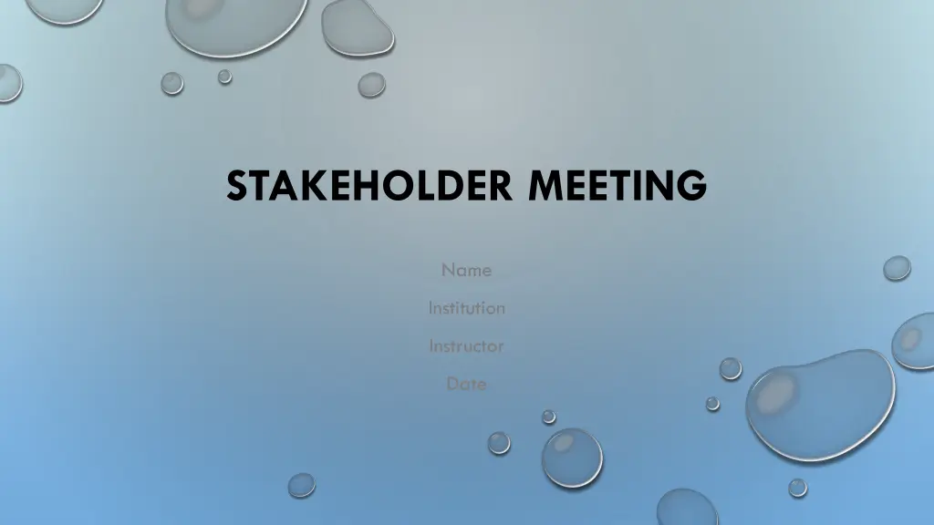 stakeholder meeting