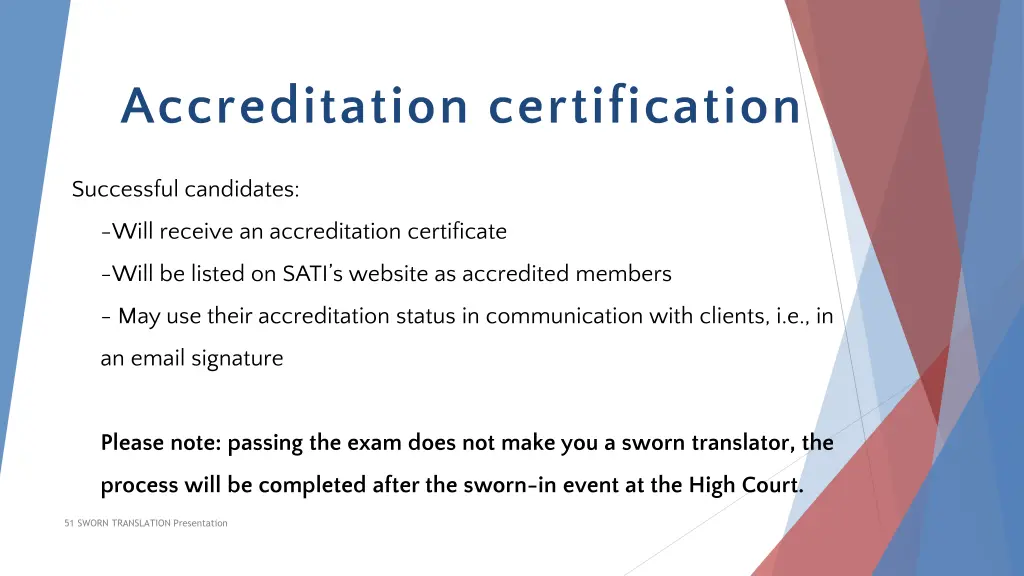 accreditation certification