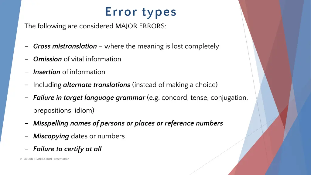 error types