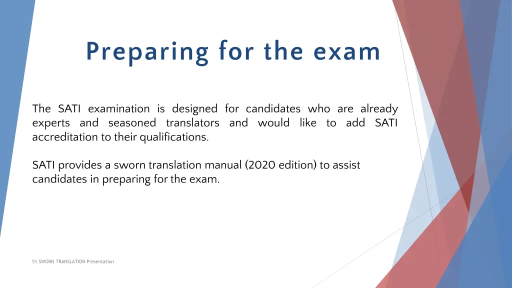 preparing for the exam