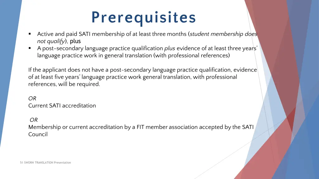 prerequisites