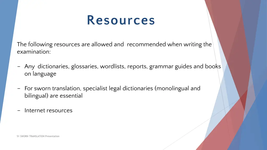 resources