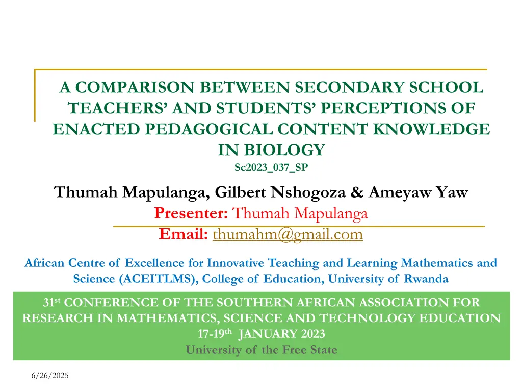 a comparison between secondary school teachers