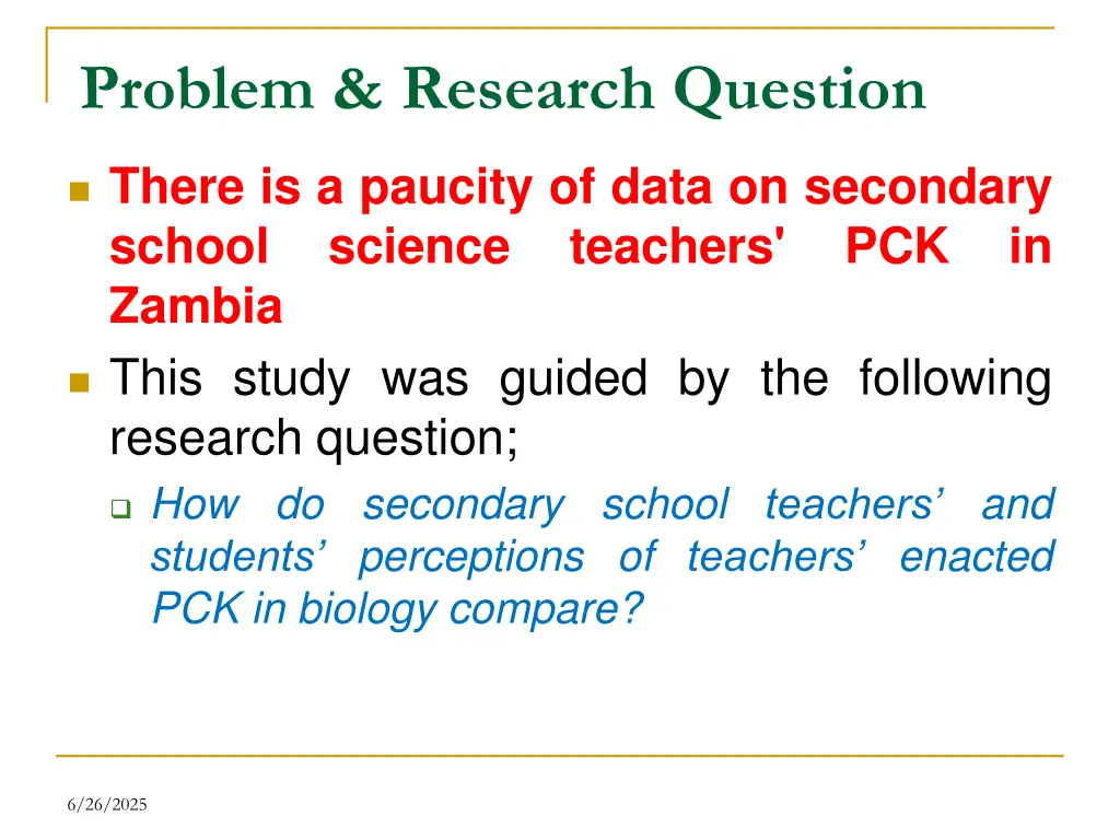 problem research question
