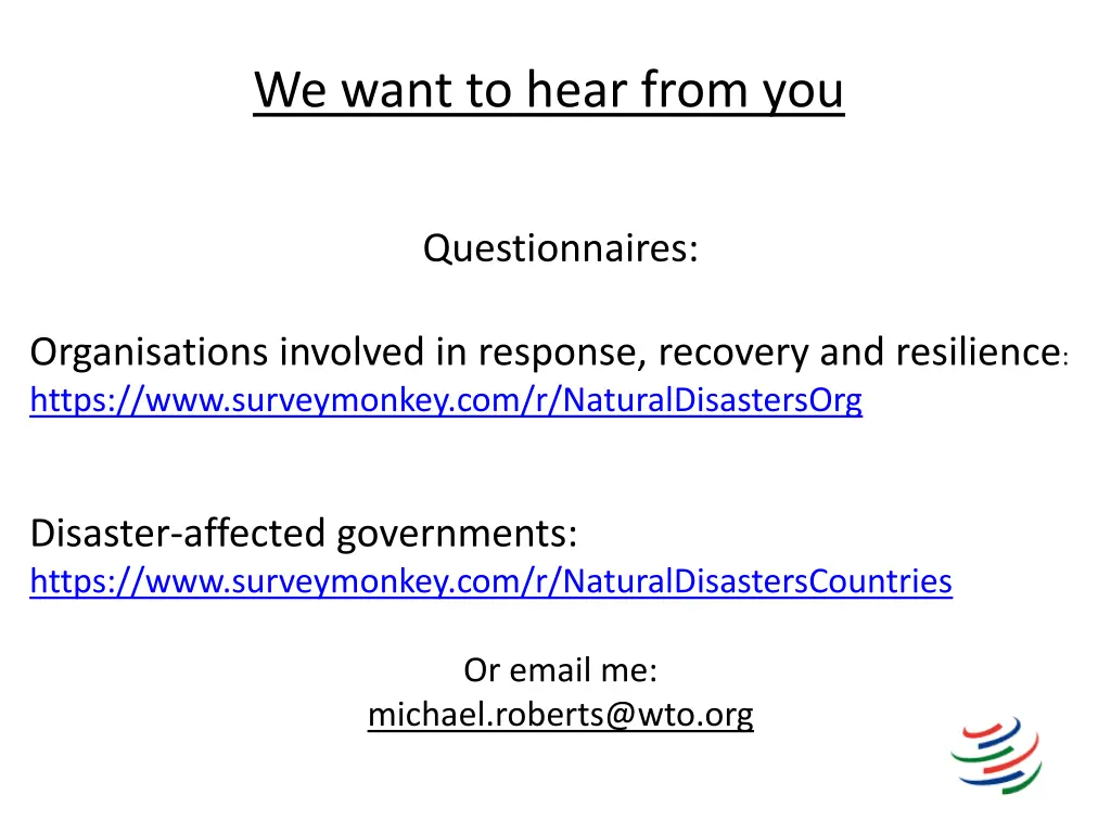 we want to hear from you