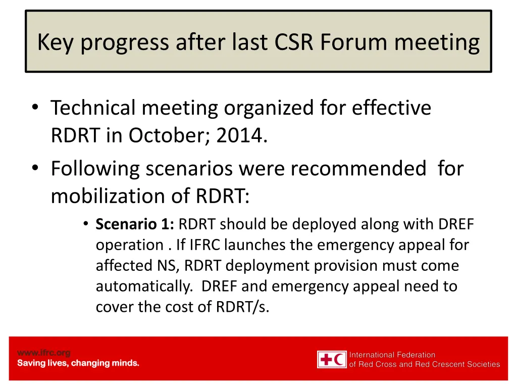 ace ace key progress after last csr forum meeting