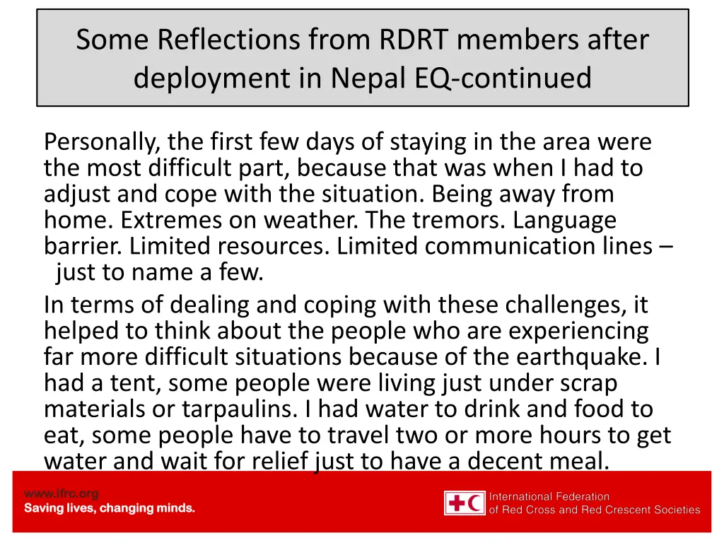 ace ace some reflections from rdrt members after
