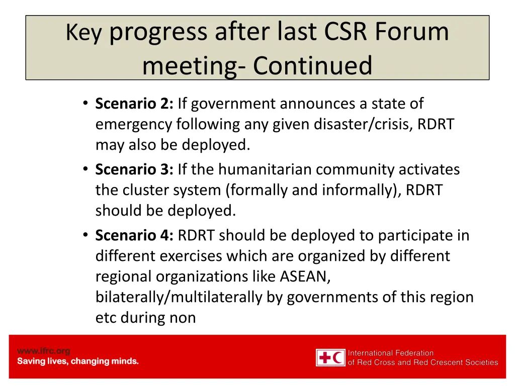 programs key progress after last csr forum