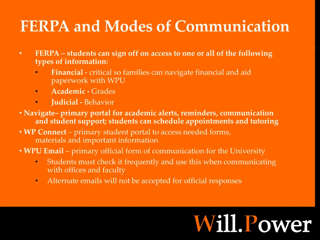 ferpa and modes of communication