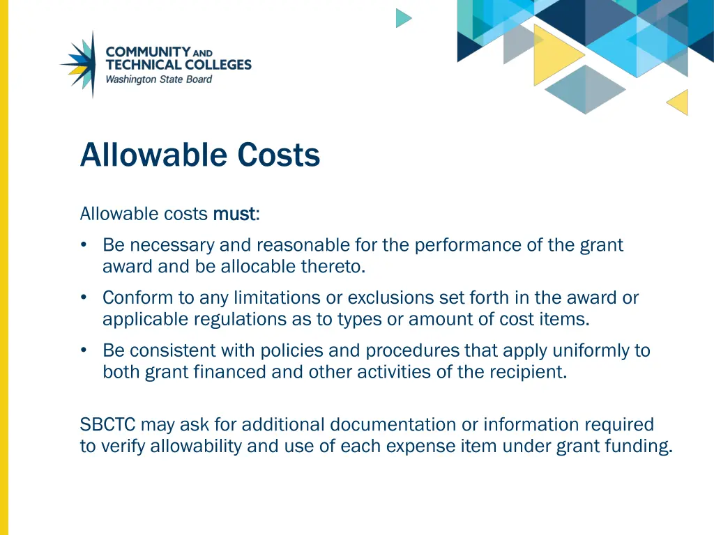 allowable costs