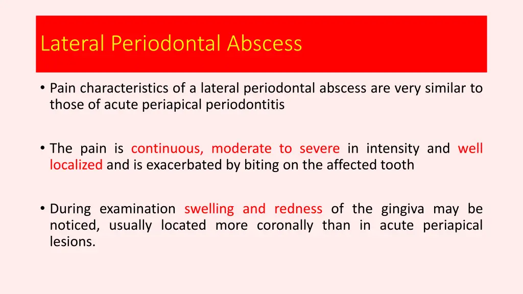 lateral periodontal abscess