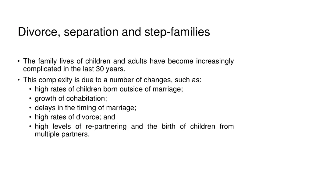 divorce separation and step families