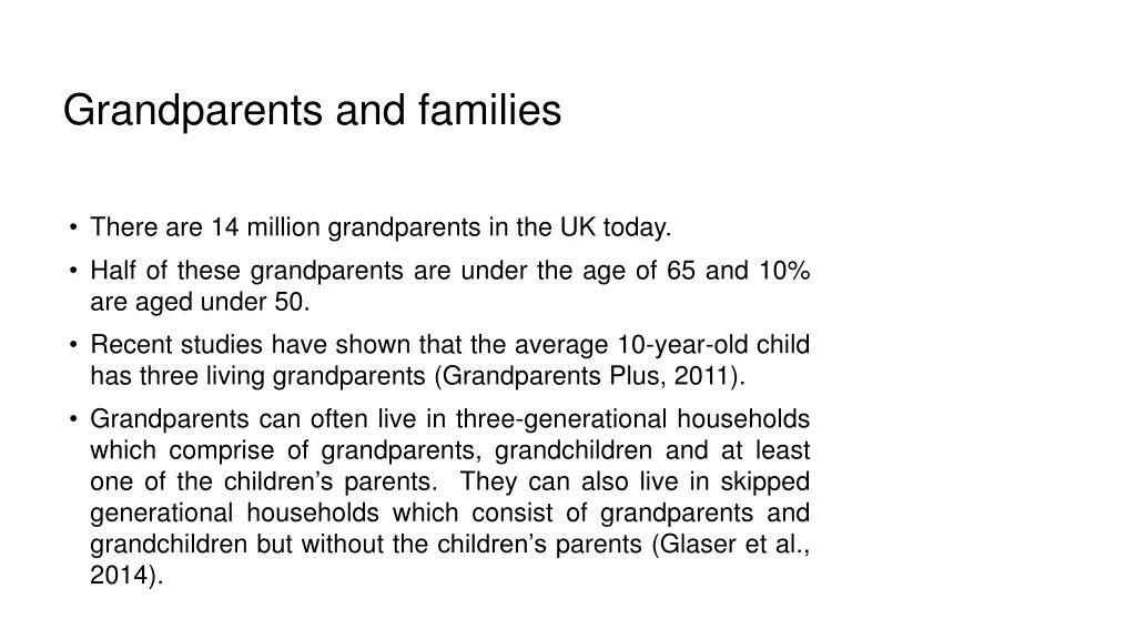 grandparents and families
