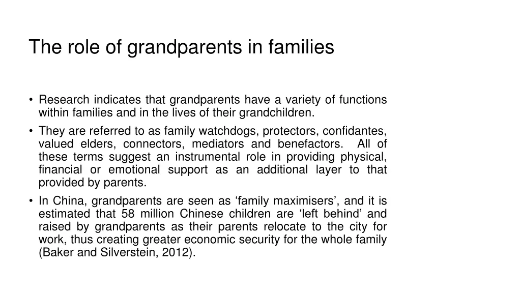 the role of grandparents in families
