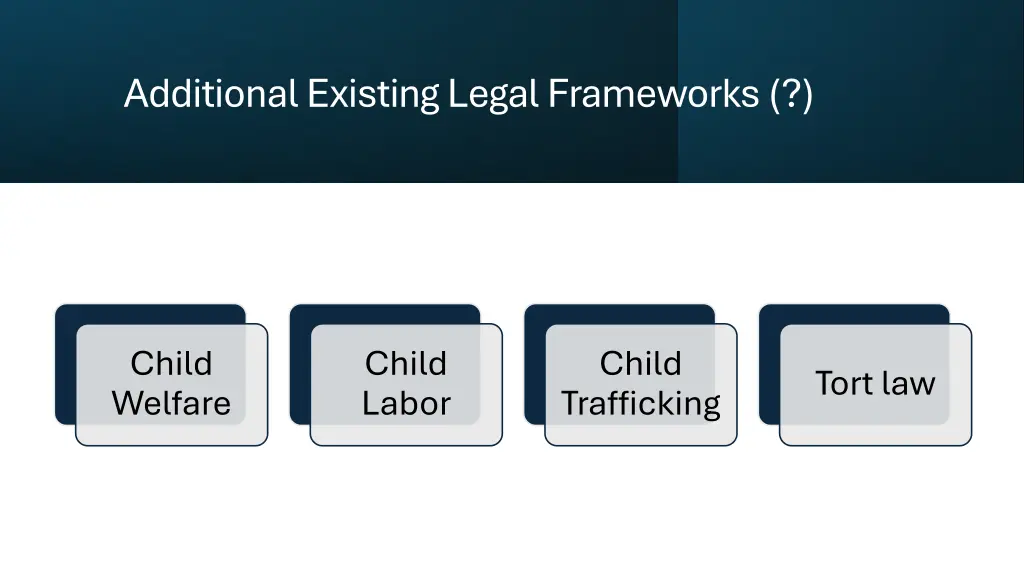 additional existing legal frameworks