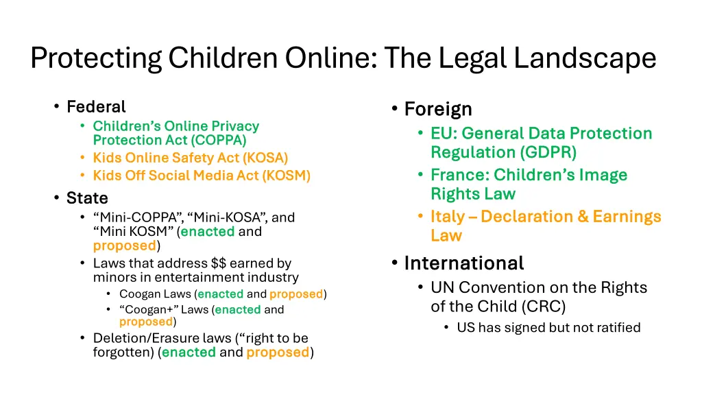 protecting children online the legal landscape