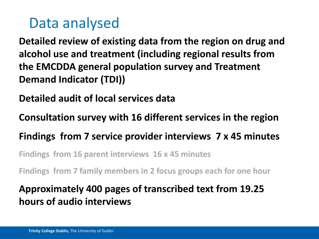 data analysed detailed review of existing data