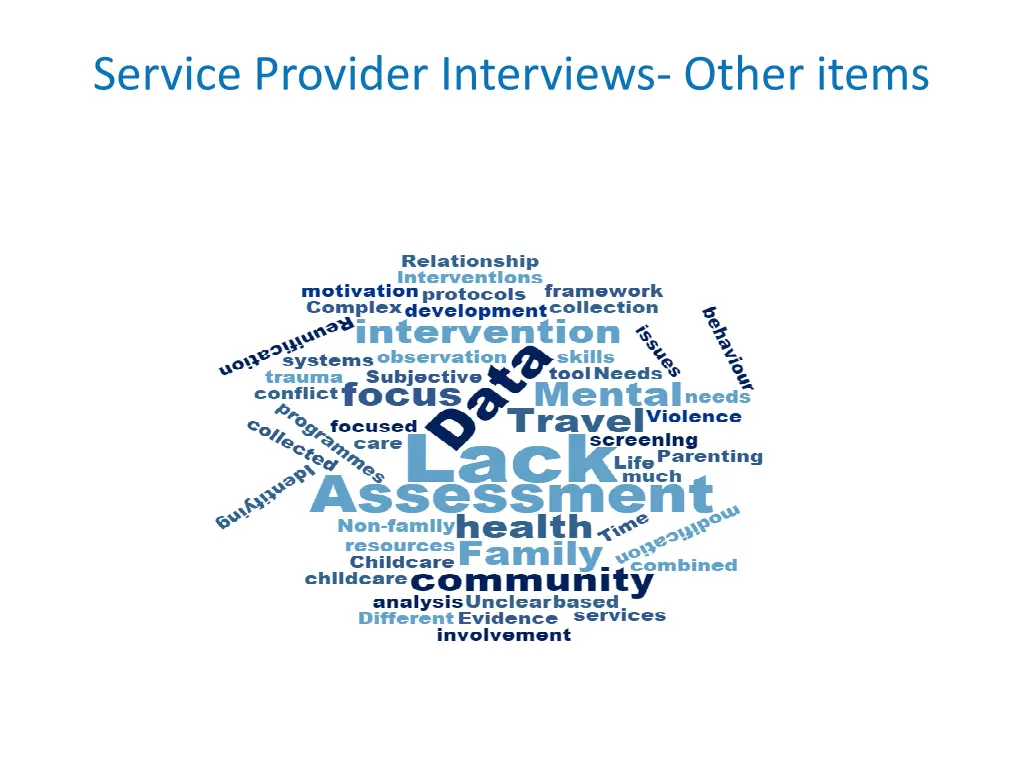 service provider interviews other items
