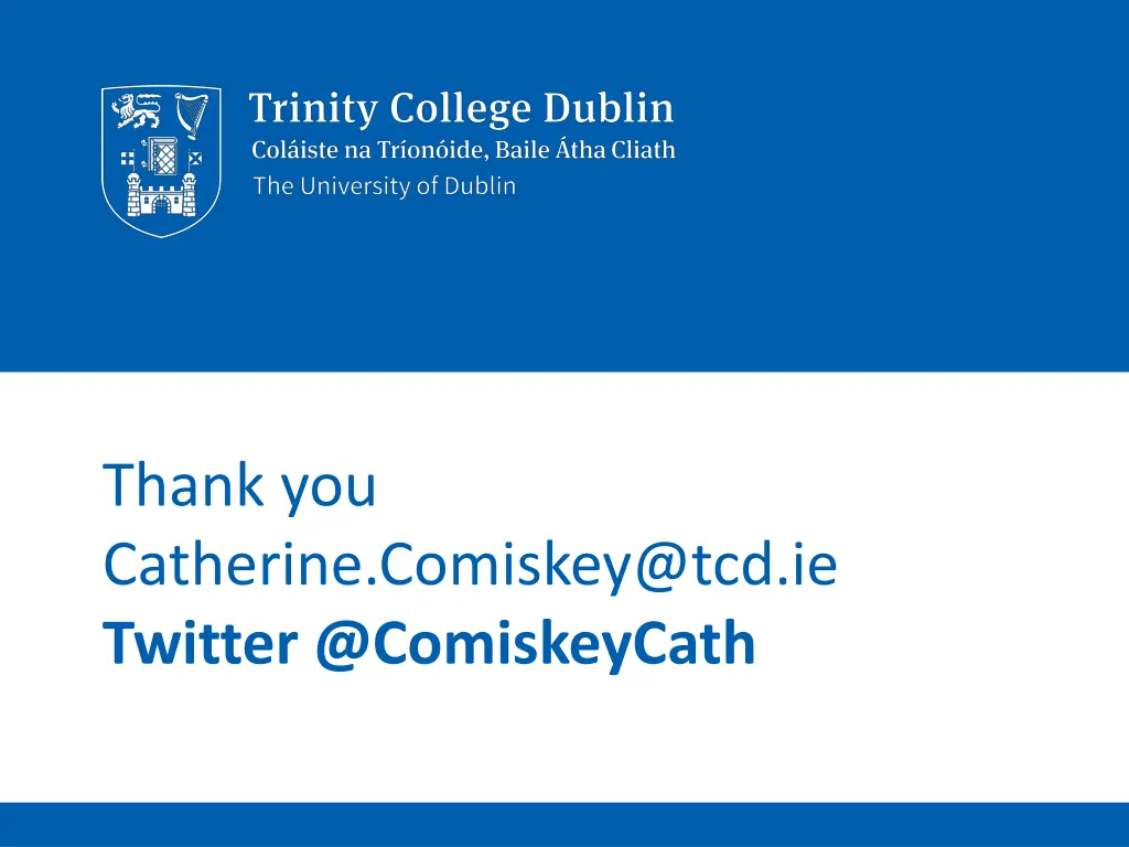 thank you catherine comiskey@tcd ie twitter
