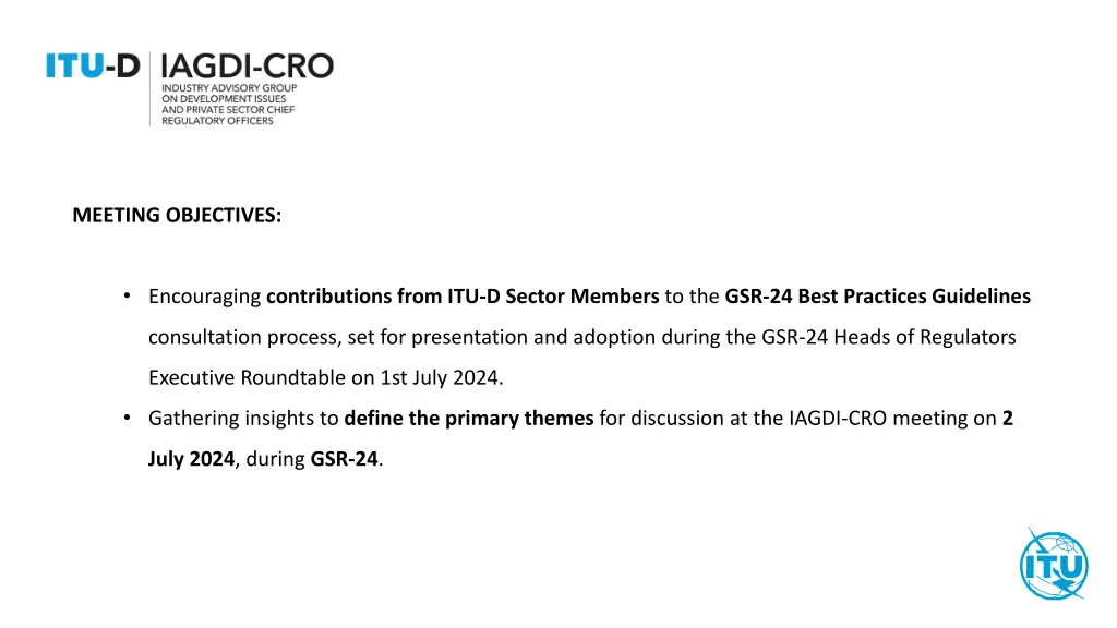 meeting objectives