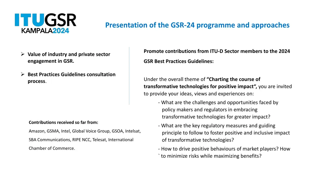 presentation of the gsr 24 programme